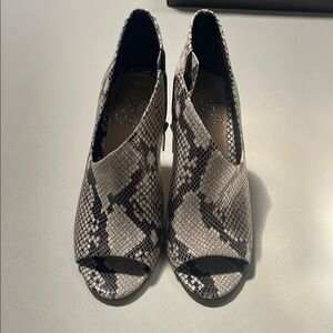 Vince Camuto 7.5 Careeta peep toe python bootie. New in box